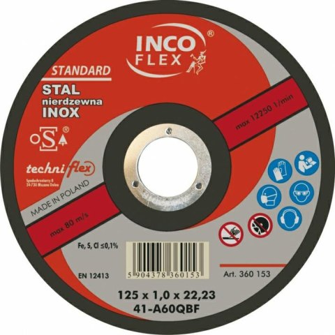 TARCZA METAL INOX INCOFLEX 125*1,5 INCOFLEX