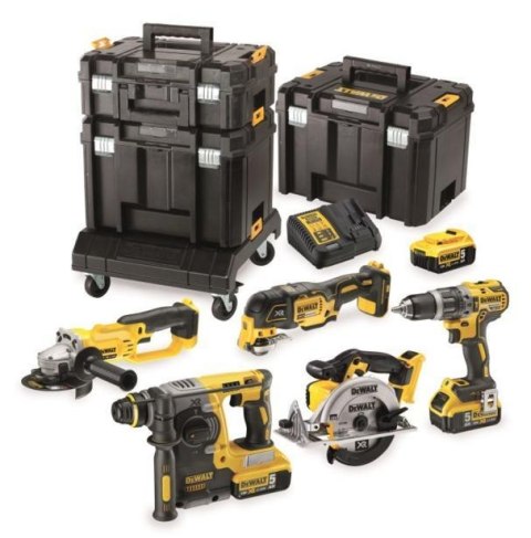 DEWALT ZESTAW COMBO 18V 6 - ELEMENTOWY + 3 x 5,0Ah + 3x TSTAK DCK654P3T DEWALT