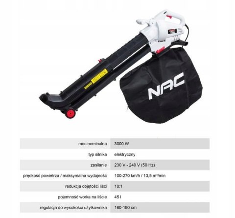 NAC ODKURZACZ LIŚCI 3000W VBE300-AS-G NAC