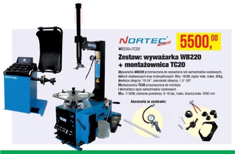 NORTEC WYWAŻARKA WB220 + MONTAŻOWNICA TV20 NORTEC