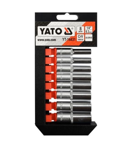 YATO NASADKI DŁUGIE 1/4" KOMPLET 8cz. /BL 14431 YATO