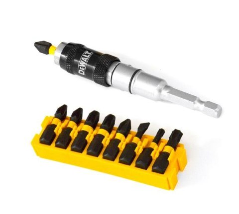 ZESTAW KOŃCÓWEK 10elem. IMPACT TORISON, UCHWYT PRZEGUBOWY DEWALT