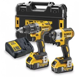 DEWALT ZESTAW COMBO 18V WKRĘTARKA DCD791 + ZAKRĘTARKA DCF887 2 x 5,0Ah + WALIZKA TSTAK DCK268P2T DEWALT