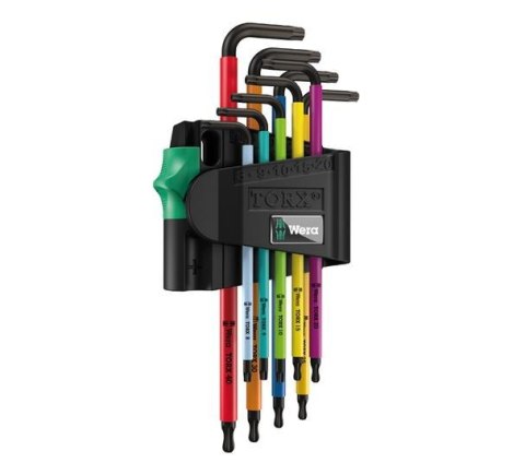 KLUCZE TRZPIENIOWE TORX 9elem. TYP L, Z OTWOREM, MULTICOLOR WERA