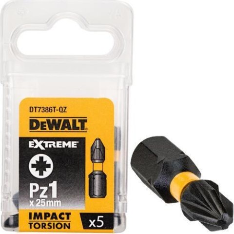 DEWALT KOŃCÓWKA UDAROWA PZ1x25 5szt. EXTREME IMPACT TORSION DEWALT
