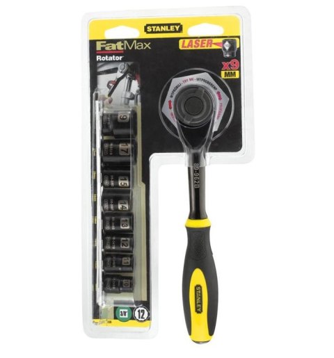 STANLEY ZESTAW KLUCZY 9elem. + GRZECHOTKA Z RĘKOJEŚCIĄ OBROTOWĄ STANLEY