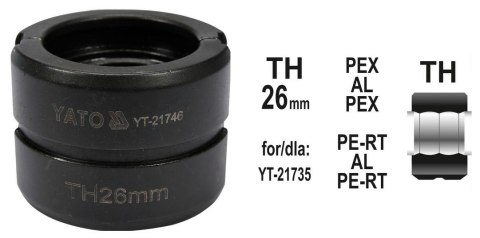 YATO MATRYCE ZAPASOWE DO ZACISKARKI DO RUR PEX-AL-PEX YT-21735 TYP TH 26MM YATO