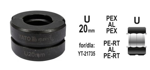 YATO MATRYCE ZAPASOWE DO ZACISKARKI DO RUR PEX-AL-PEX YT-21735 TYP U 20MM YATO