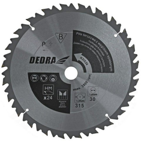 DEDRA.PIŁA TARCZOWA DREWNO 315x30x24z DEDRA