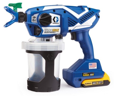 GRACO PISTOLET DO MALOWANIA ULTRAMAX ( 2 x AKU. 2AH DEWALT+ ŁAD. ) + TORBA GRACO