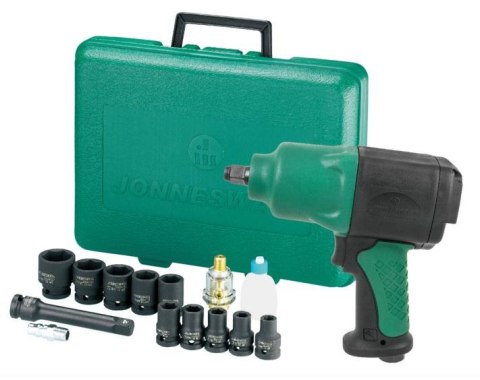 JONNESWAY KLUCZ UDAROWY PNEUMATYCZNY 1/2" 1356Nm + NASADKI + WALIZKA JAI-1114K JONNESWAY