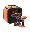 BLACK+DECKER ZESTAW 18V WKRĘTARKA + ZAKRĘTARKA 1x1,5Ah + TORBA BLACK+DECKER