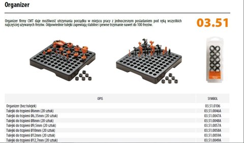 CMT ORGANIZER NA FREZY I WIERTŁA CMT