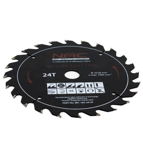 NAC.TARCZA WIDIOWA 36 ZĘBY 185mm SB1-185-36-AT NAC