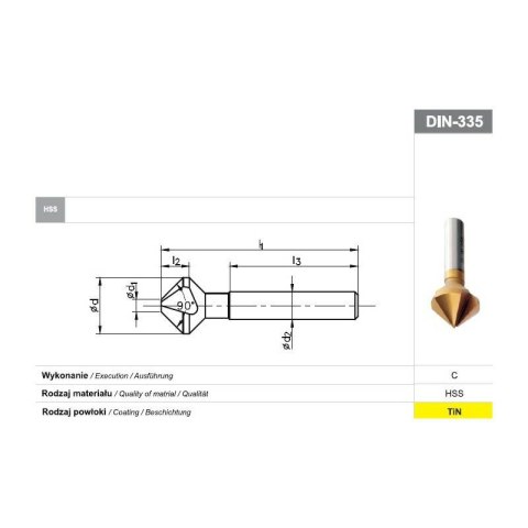 FANAR POGŁEBIACZ DIN-335-C 90" 10,4HSS FANAR