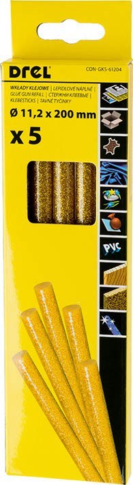 WKŁAD KLEJOWY 11,2x200mm ZŁOTY-BROKAT/ CONDOR /5szt. DREL/CONDOR