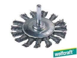 WOLFCRAFT SZCZOTKA TARCZOWA 70mm DRUT SPLATANY, TRZPIEŃ WOLFCRAFT