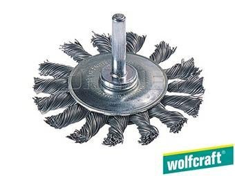 WOLFCRAFT SZCZOTKA TARCZOWA 70mm DRUT SPLATANY, TRZPIEŃ WOLFCRAFT