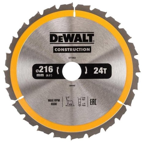 DEWALT PIŁA TARCZ.216x30mmx24z DEWALT