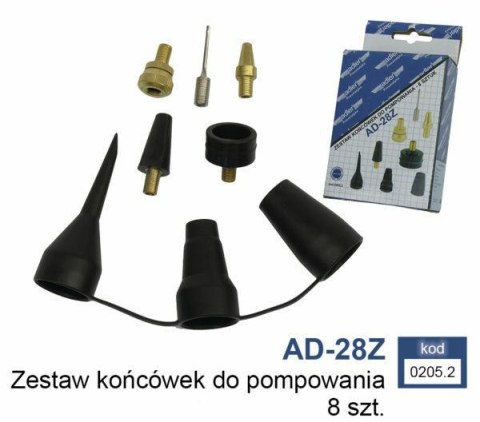ADLER ZESTAW KOŃCÓWEK DO POMPOWANIA 8szt. AD-28Z ADLER