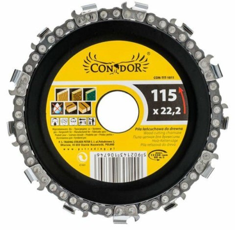 TARCZA ŁAŃCUCHOWA DO DREWNA 115mm DREL/CONDOR