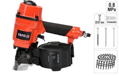 YATO GWOŹDZIARKA PNEUMATYCZNA BĘBNOWA 25-57mm YATO