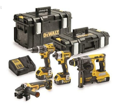 DEWALT.ZESTAW COMBO 18V (DCG405+DCH273+DCD796+DCF887) 3x5,0Ah 2xTSTAK DCK422P3 DEWALT