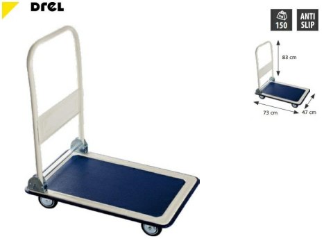 DREL WÓZEK MAGAZYNOWY 4-KOŁOWY 150KG PLATFORMA 73x47cm DREL/CONDOR