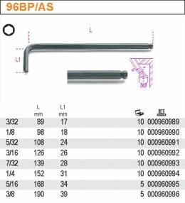 BETA KLUCZ KĄTOWY CALOWY 5/32