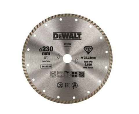 DEWALT TARCZA DIAMENTOWA 230x2,6x22,2mm TURBO DEWALT