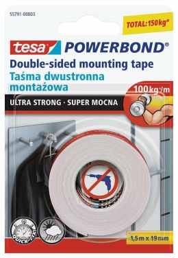 TESA TAŚMA DWUSTRONNA POWERBOND 1,5m x 19mm ULTRA STRONG TESA