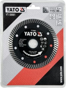YATO TARCZA DIAMENTOWA TURBO DO GRESU 115 x 22,2mm 59981 YATO