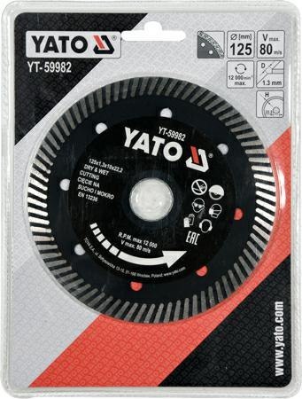 YATO TARCZA DIAMENTOWA TURBO DO GRESU 125 x 22,2mm 59982 YATO