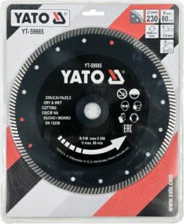 YATO TARCZA DIAMENTOWA TURBO DO GRESU 230 x 22,2mm 59985 YATO
