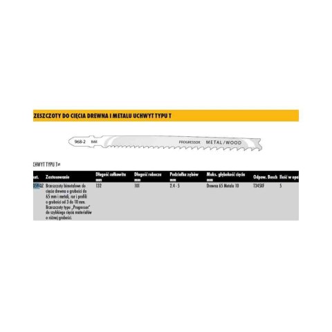 Dewalt Brzeszczot Do Wyrzynarki 132X2,4-5Mm T345Xf Drew-Met /5Szt. Dt2059-Qz