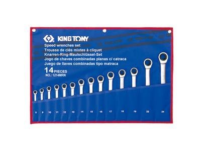 KING TONY ZESTAW KLUCZY PŁASKO-OCZKOWYCH 8-24mm Z GRZECHOTKĄ /14szt. KING TONY