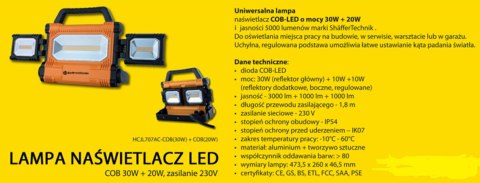 REFLEKTOR COB 30W + 2W 230V URZĄDZENIA WARSZTATOWE