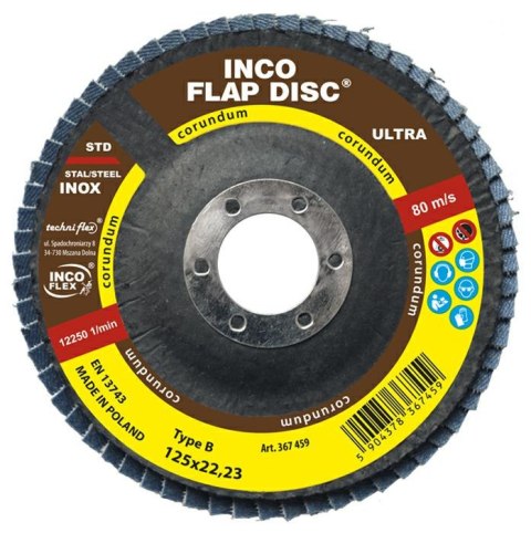 ŚCIERNICA LISTK.INCOFLEX NR 125 P120 ULTRA INCOFLEX