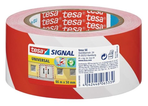 TESA TAŚMA SIGNAL BIAŁO-CZERWONA 66m 50mm TESA