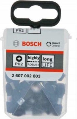 BOSCH KOŃCÓWKA WKRĘCAJĄCA UDAROWA PH2 x 25mm 25szt. BOSCH