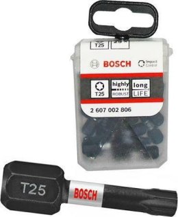 BOSCH KOŃCÓWKA WKRĘCAJĄCA UDAROWA T25 x 25mm 25szt. BOSCH