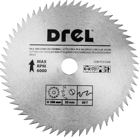 PIŁA TARCZ.WIDIA 250*30*60z /DREL DREL/CONDOR