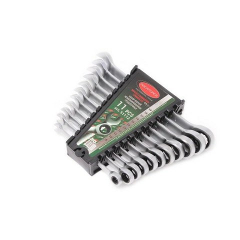 ROCKFORCE ZESTAW KLUCZY PŁASKO-OCZKOWYCH Z GRZECHOTKĄ 11szt. ROCKFORCE / WMC