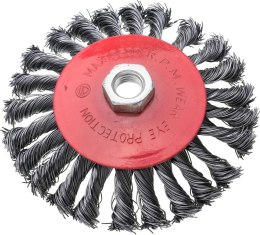 SZCZOTKA 125mm STOŻKOWA DRUT FALISTY, NA GWINT M14 DREL/CONDOR