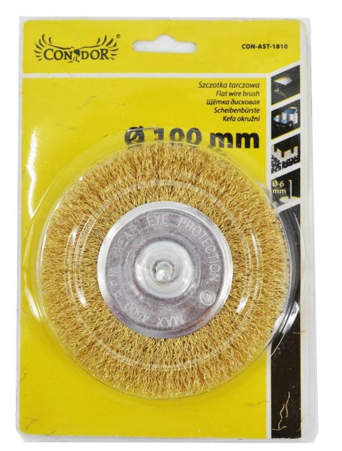 SZCZOTKA TARCZOWA Z TRZPIENIEM 100mm DREL/CONDOR