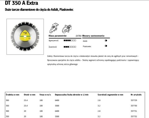 K.TARCZA DIAM.SEG.350x3,2x25,4 DT350AB KLINGSPOR