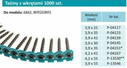 MAKITA TAŚMA Z WKRĘTAMI 3,9x25mm DO METALU MAKITA
