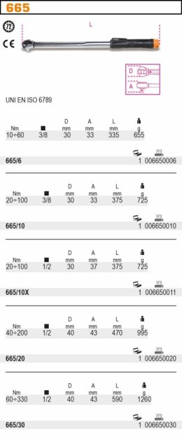 BETA KLUCZ DYNAMOMETRYCZNY 20-100NM 3/8