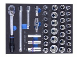 KING TONY WKŁAD DO WÓZKA ZESTAW KLUCZY NASADOWY 1/2