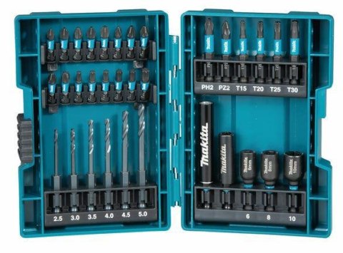 MAKITA ZESTAW KOŃCÓWEK WKRĘT., WIERT. I NAS. 33szt. IMPACT BLACK MAKITA